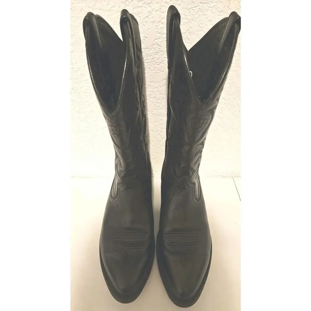 Ariat Men's Heritage Western R Toe Black Deertan Boots 10002218 Size 8.5D EUC - Picture 9 of 10